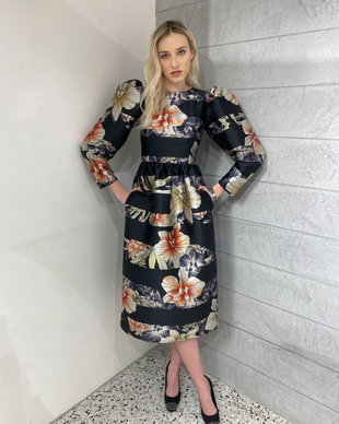ROCHIE MIDI PRINT FLORAL