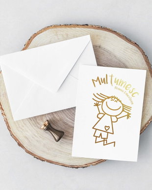 Felicitare pentru Educatoare, colaj gold foil