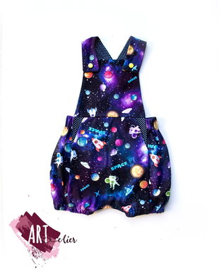 Salopeta copii si nou-nascuti, de vara, din bumbac jersey 100%, galaxie