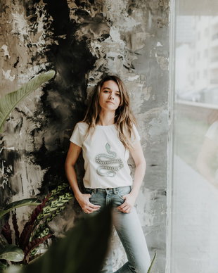 Tricou imprimat manual Kundalini Snake