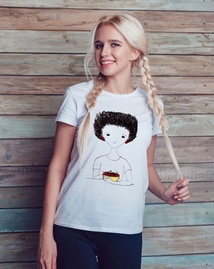 Model nou. Tricou Zburlita cu cireșe - pentru Ea