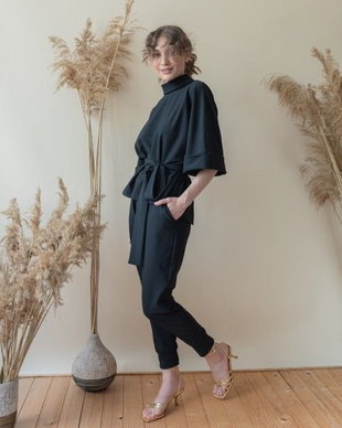 Compleu Bluza Cu Pantaloni Cu Buzunare Si Mansete