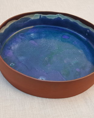 Recipient cilindric - ceramică - albastru