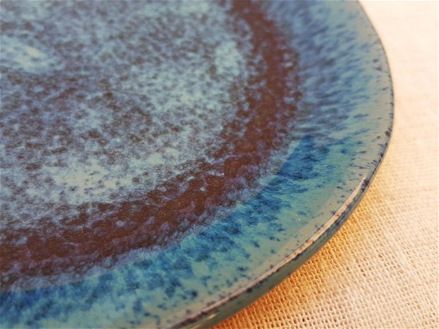 Mini - Farfurie ceramică (pentru bijuterii) - albastru
