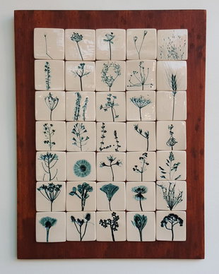 Tablou ceramică - motive vegetale