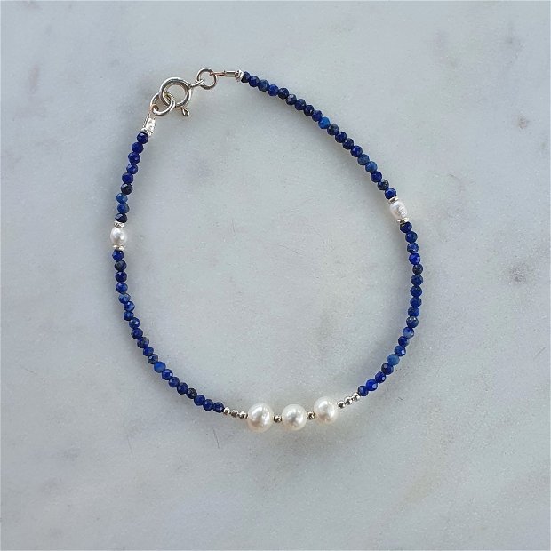 Brățară Lapis Lazuli&Perle Cultură