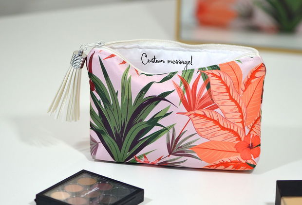 Portfard Personalizat cu Mesaj Secret, Print Tropical