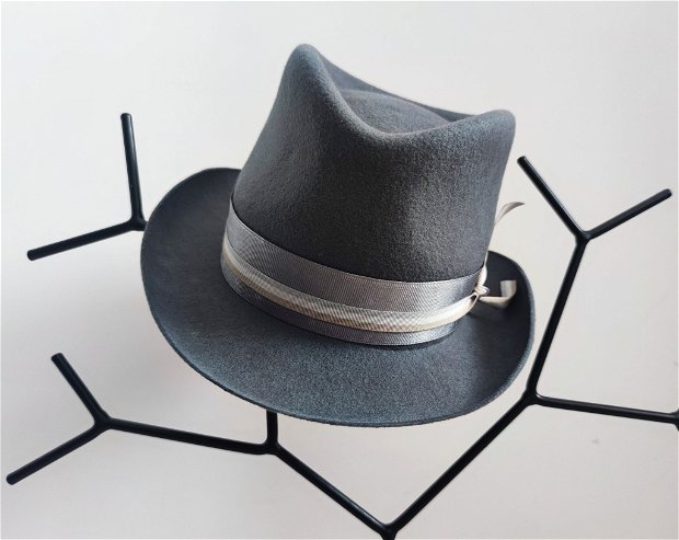 Pălărie Fedora dark grey