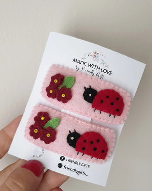 Set 2 clame cu buburuze