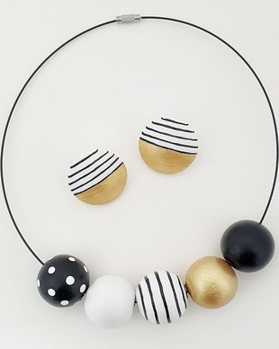 Set alb negru gold