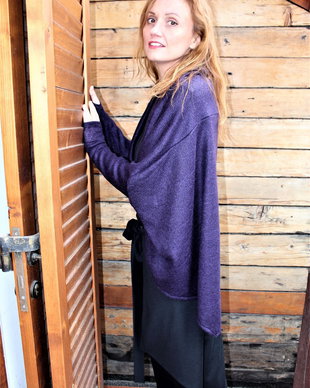 Cardigan mov inchis oversized