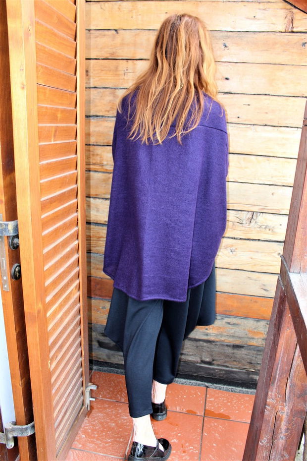 Cardigan mov inchis oversized