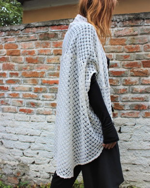 Cardigan alb oversized