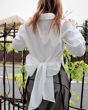 Camasa alba oversized cu funda TAKE A BOW!