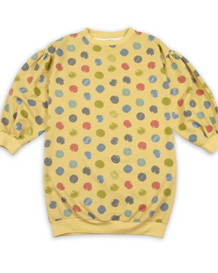 Rochie din bumbac organic Magical Dots Dusty Yellow