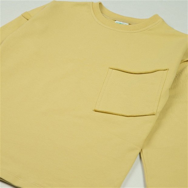 Bluză din bumbac organic Dusty Yellow