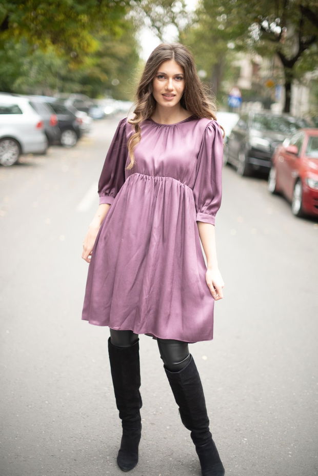 ROCHIE BABYDOLL CU DETALIU PANGLICĂ