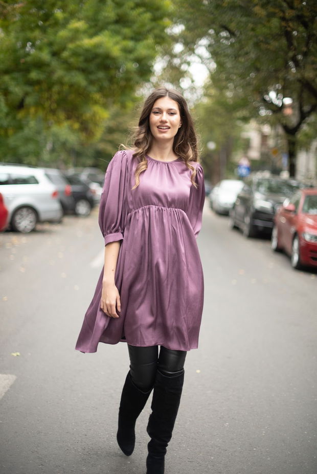 ROCHIE BABYDOLL CU DETALIU PANGLICĂ