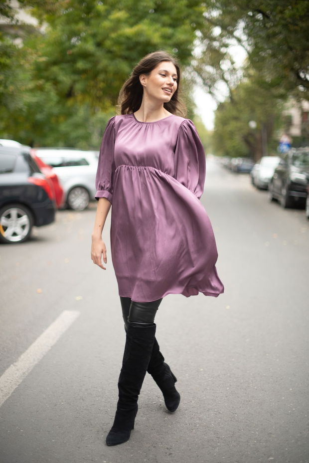 ROCHIE BABYDOLL CU DETALIU PANGLICĂ