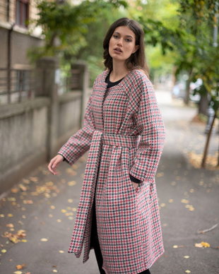 TRENCH COAT DAMĂ ALB ROȘU