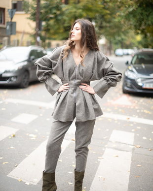 JACHETA DAMĂ STOFĂ BEIGE