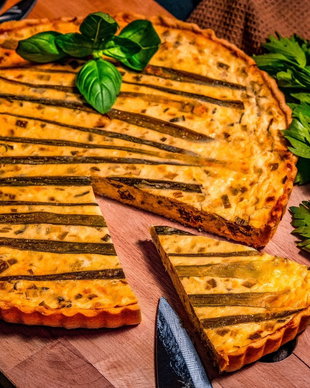 Quiche cu praz si branza