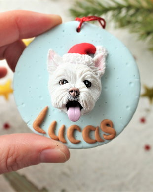Decoratiune personalizata pentru brad cu 1 animalut