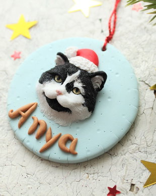Ornament personalizat pentru bradul de Craciun - cu 1 animalut