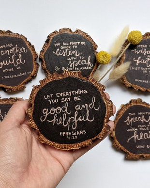 Set de 6 suporturi de pahare BIBLE VERSES