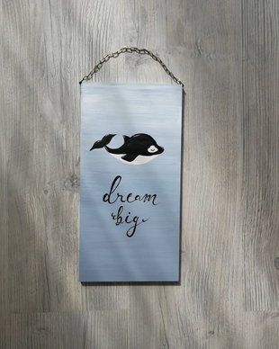 Tablou pe lemn BABY WHALE