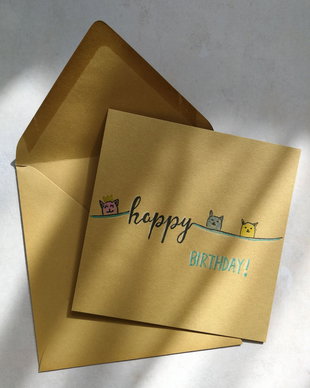 Felicitare pictata manual watercolor