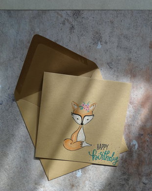 Felicitare pictata manual watercolor