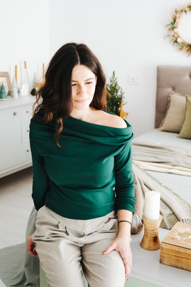 Bluza Olivia cu guler elastic