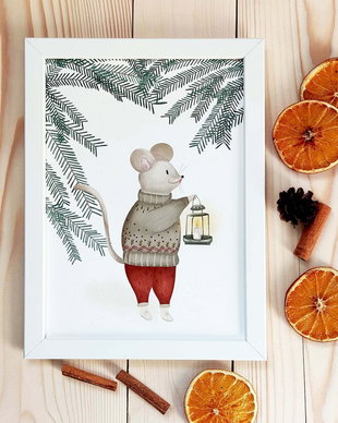 Ilustratie A4 inramata soricel