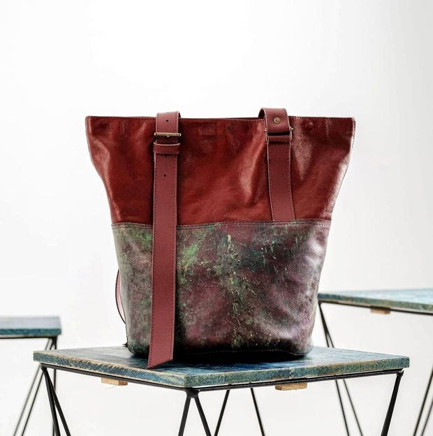 Geanta Piele Amavi Rosa Shopper Bag