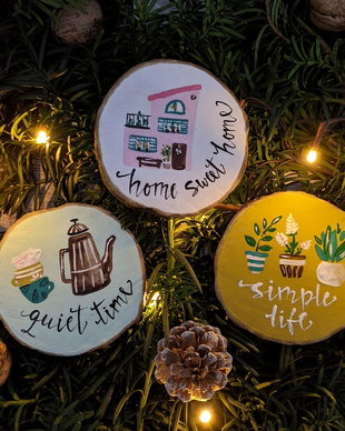 Set de 3 suporturi de pahare SIMPLE LIFE