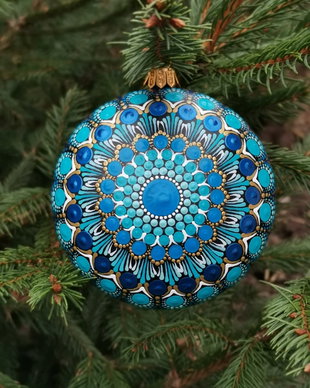 Glob pictat Blue&Turquoise