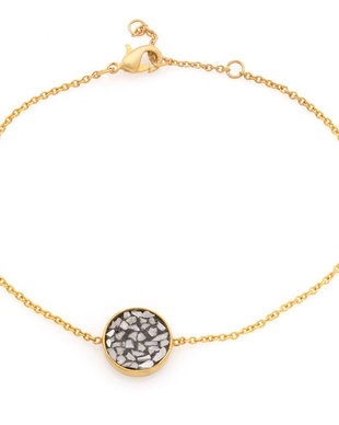 BRATARA PLACATA CU AUR 18K SI DIAMANTE RAW CIRCLE