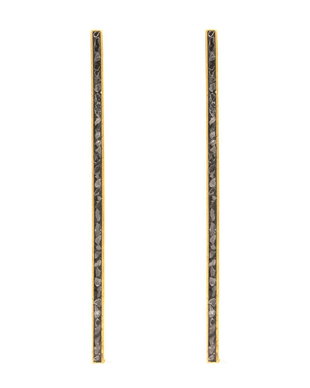 CERCEI CU DIAMANTE PLACATI CU AUR 18K RAW LONG