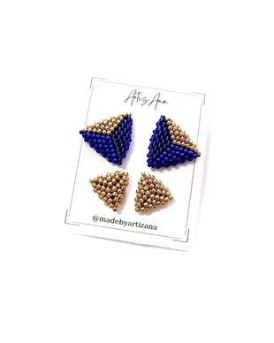 Set cercei albastru auriu