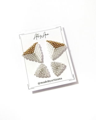 Set cercei alb auriu