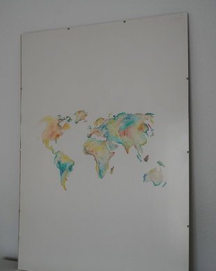 Tablou watercolor A2 WORLD MAP