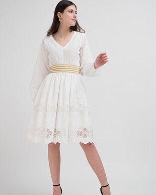 ROCHIE DIN BUMBAC CU BORDURA BRODATA
