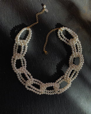 Colier din argint si perle Statement Pearls