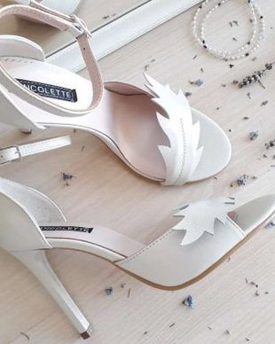 Nature Ivory Sandale mireasa, piele naturala