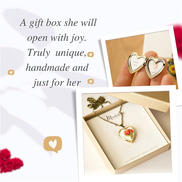 Pandantiv buchet de lalele personalizat cu fotografii si mesaj, cadou ideal pentru mama, 8 martie, Ziua Femeii