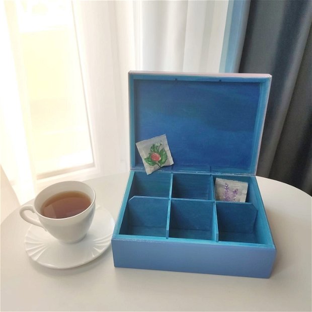 Cutie pentru ceai pictată manual