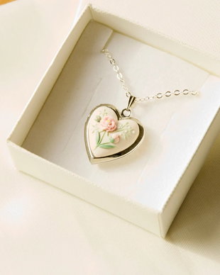 Pandantiv trandafir roz, culori pastel, personalizat cu fotografii si mesaj, cadou ideal pentru mama, 8 martie