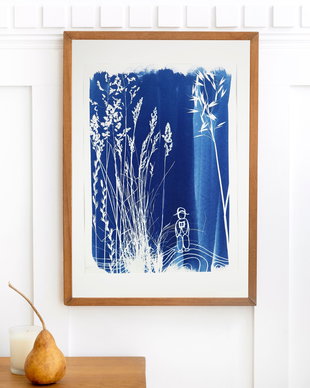 Cyanotype art, Read the Grass