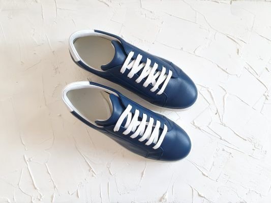 Sneakers piele naturala Navy Blue- talpa la alegere
